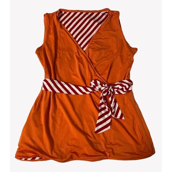 New Serra Ladies Multi-Wear Wrap Top REVERSIBLE Sleeveless Size Medium - Picture 2 of 10